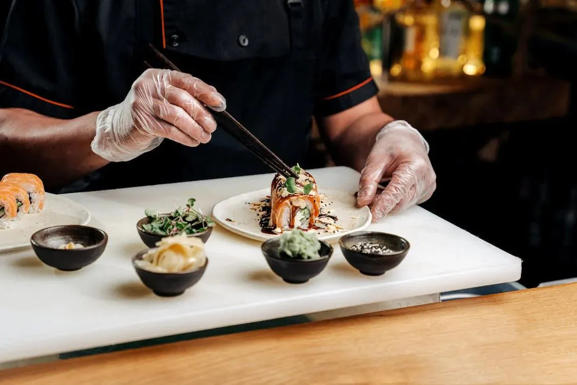 Gourmet Sushi Plating at Sakura Teriyaki, a Japanese Restaurant in South Orange Village